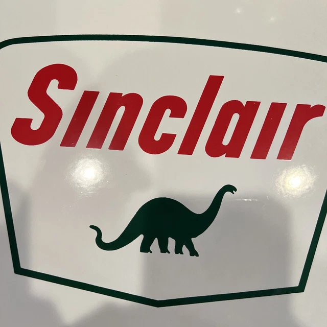 Vintage Sinclair Gasoline Dino Porcelain Gas Motor Oil Service Station Pump Sign