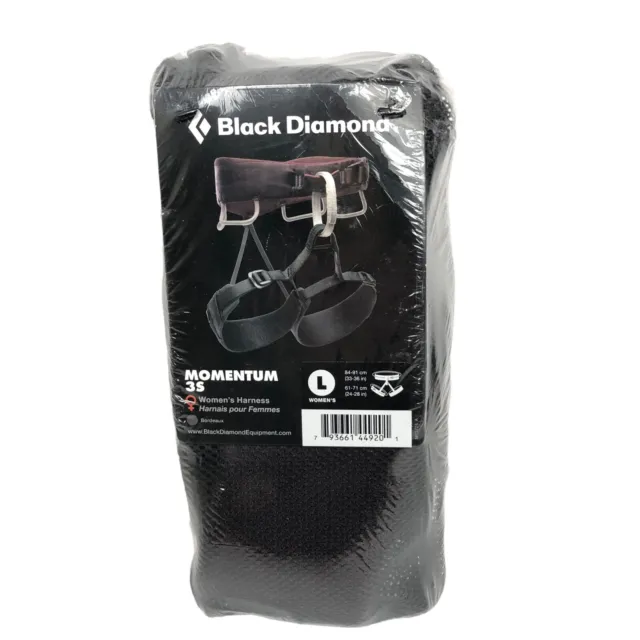 NEW Black Diamond Momentum 3S Harness Rock Climbing Bordeaux Womens Large 2