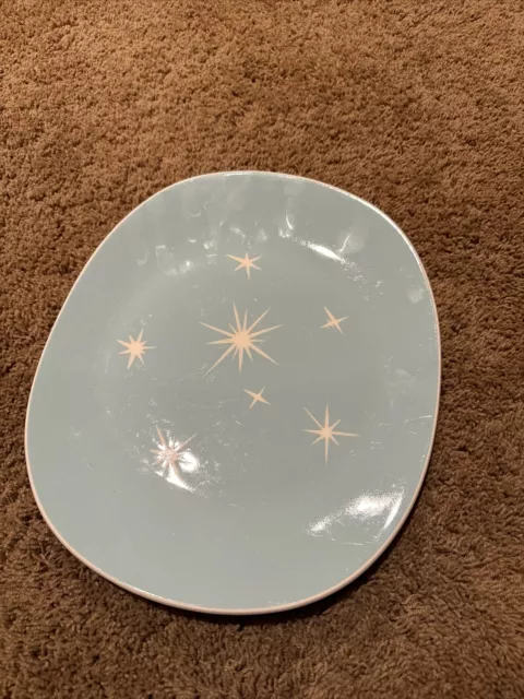 Harkerware Vintage Star Lite Platter Plate Blue Aqua