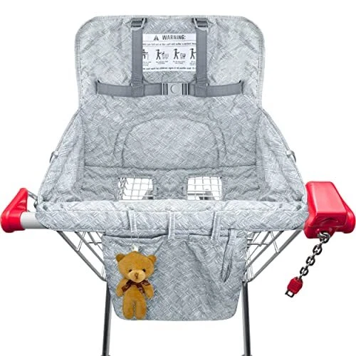 - Shopping Cart Cover for Baby with Phone Pocket - Washable Cart Cover for