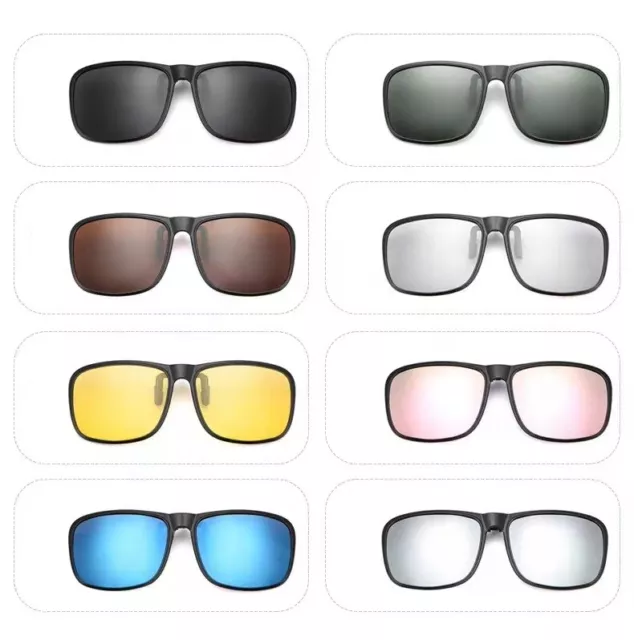 8 Colors Clip-On Sunglasse Flip Up Glasses Polarized Driving Sunglasses Unisex