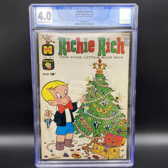 Harvey Comic Richie Rich The Poor Little Rich Boy #8 Comic Book Christmas Cover