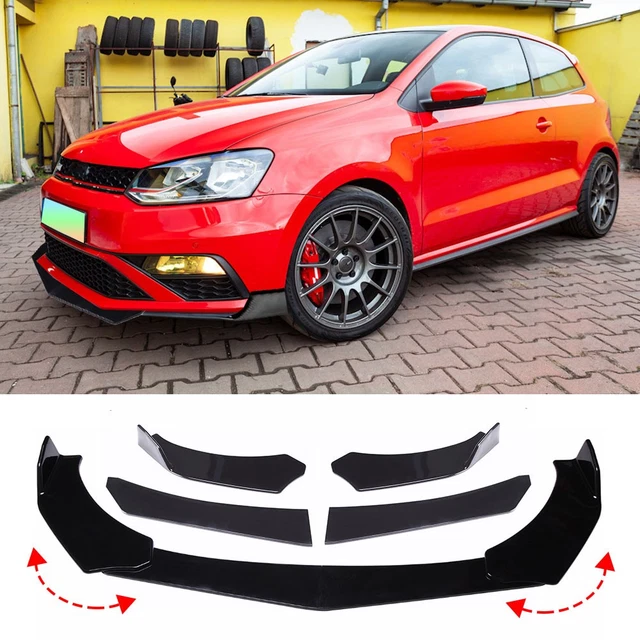 For VW Polo MK5 MK6 MK7 Front Bumper Spoiler Lip Splitter Body Kit Gloss Black