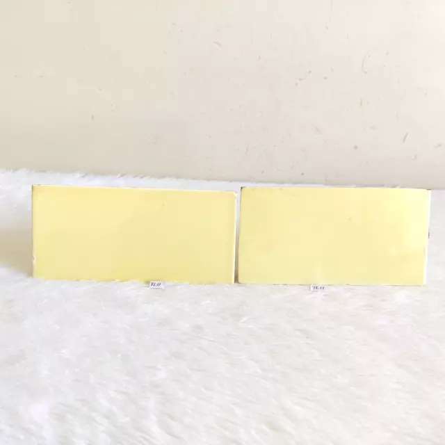1940s Vintage Beautiful Light Yellow Plain Tile Decorative Collectible 2Pcs TL11