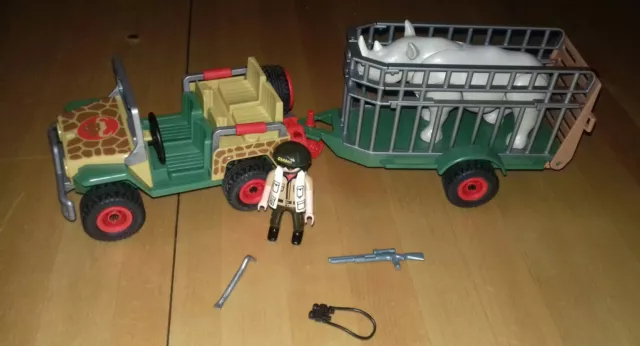 PLAYMOBIL® 4832 - Rangerfahrzeug mit Nashorn Safari Jeep + Anhänger