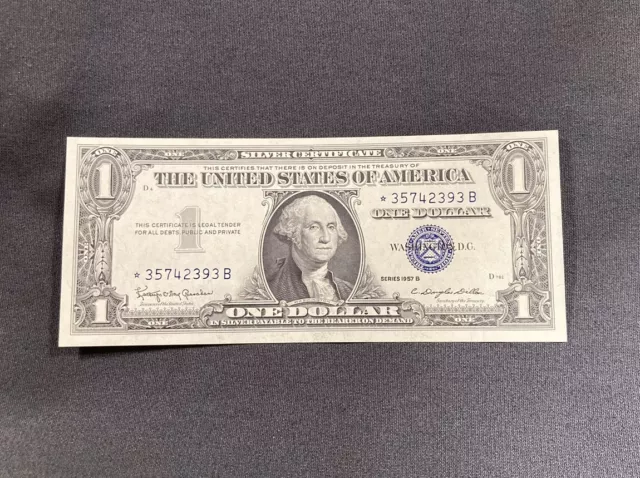 💵 1957 Series B STAR NOTE BLUE SEAL Silver Certificate ($1 One Dollar Bill) 💵