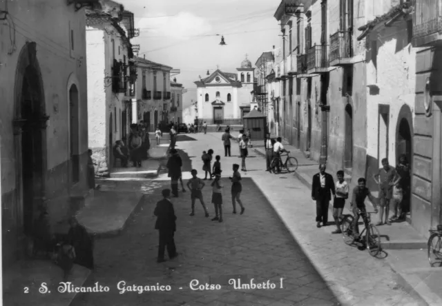 cartolina ITALIA FOGGIA SAN NICANDRO GARGANICO CORSO UMBERTO Italy postcard