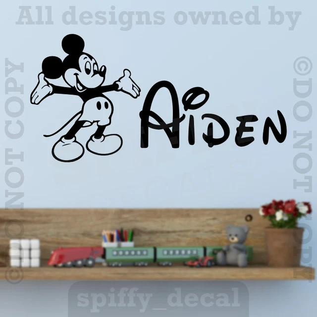 PERSONALIZED NAME WALT Disney Mickey Mouse Custom Wall Decal Vinyl
