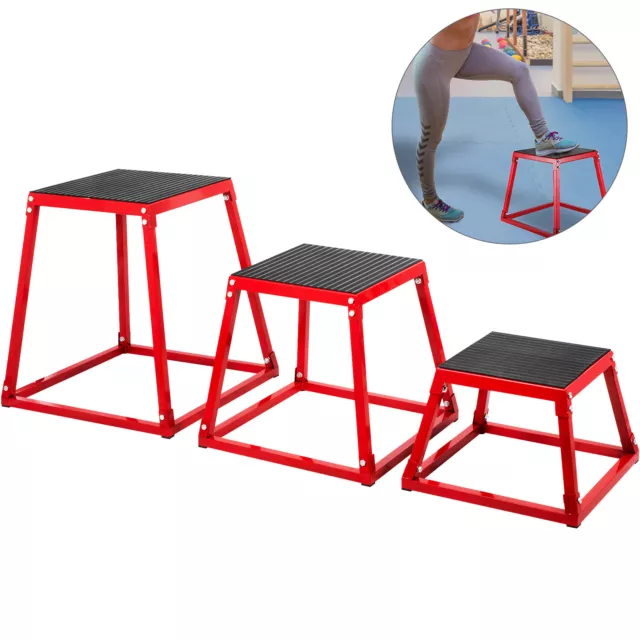 VEVOR 3pcs Plyometric Jump Boxes 30 45 60CM Fitness Plyo Jump Boxes Training Gym