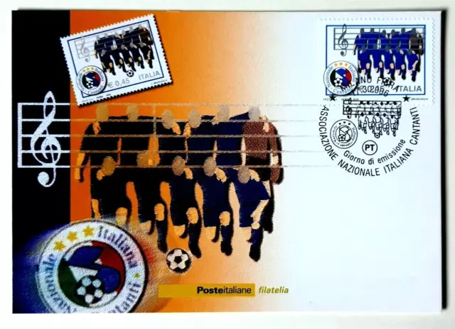 Italia  2006 Cartolina Postale Fdc Calcio Associazione Nazionale Cantanti