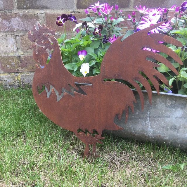 Hahndekoration, Gartenschild, Wandkunst, hergestellt in UK mit schneller Lieferung