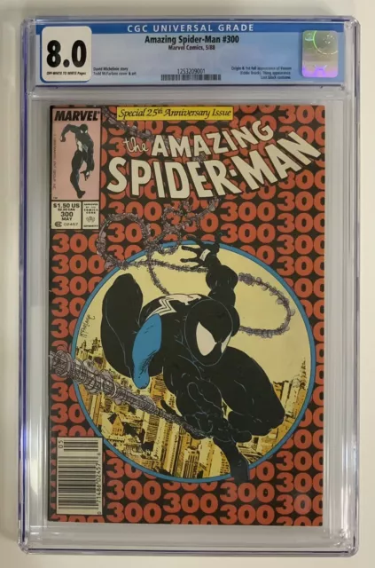 Amazing Spider-Man #300 CGC 8.0 Newsstand OW to W Pages 1st Appearance Venom