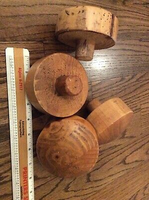Remodel wood pillar finial knobs domed jumbo Earthy rustic Cottagecore lot 3.75”