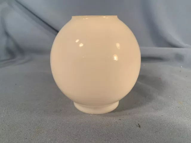 Vtg GWTW 3&1/4" White Opal Milk Glass Hurricane Oil miniature Ball Lamp Shade