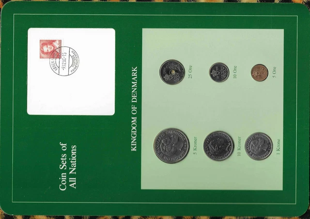 Coin Sets of All Nations Denmark 1984-1988 10 Kroner 1988 1,5 Kroner 1987