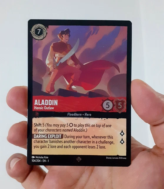 Lorcana Disney First Chapter ALADDIN SUPER RARE 104/204  NM Holo Foil