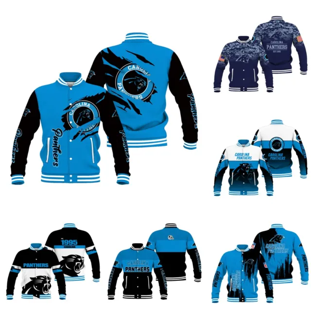 Carolina Panthers Varsity Jacket Letterman Bomber Jacket Button Down Coat Gift