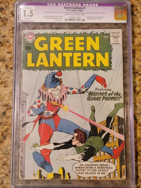 1960 D.C. Comics Green Lantern 1 CGC 1.5. 1st Guardians of the Universe.