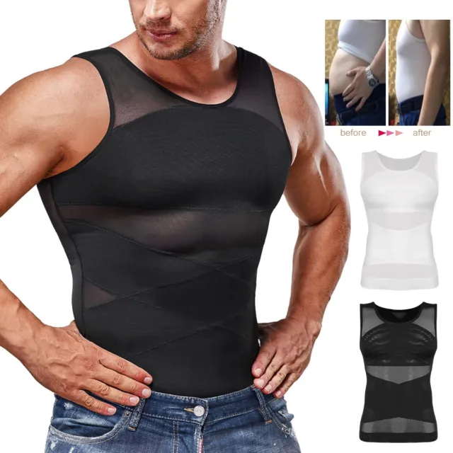 Men Slimming Body Shaper Tank Top Abdomen Gynomastica Compression Vest Shirt Gym