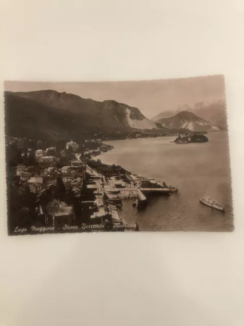 Lago Maggiore Stresa Borromeo panorama Verbano Cartolina del 1951