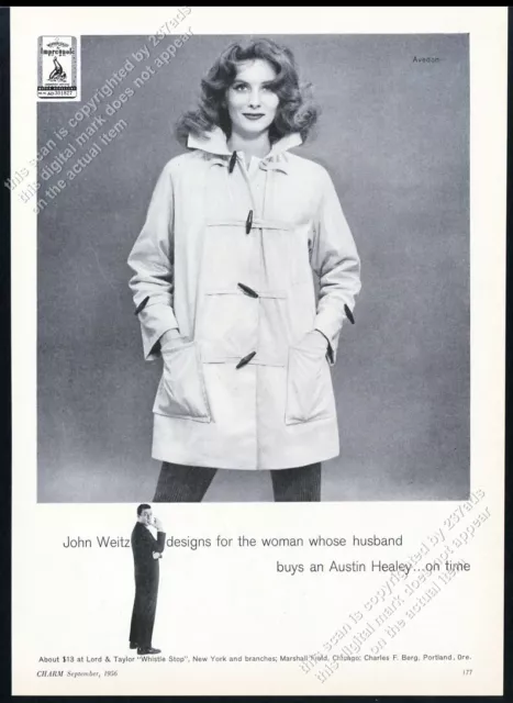 1956 Richard Avedon Suzy Parker photo John Weitz coat vintage fashion print ad