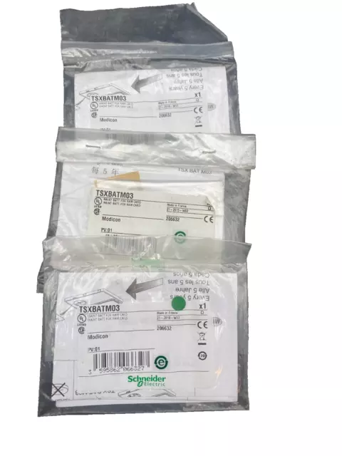 3 pc x SCHNEIDER ELECTRIC TSXBATM03 MAINT BATTERY FOR RAM CARD 3