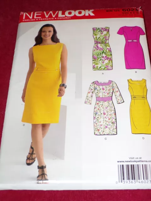 🌸 New Look #6023 - Ladies Pretty (4 Style) Fitted Sheath Dress Pattern 6-16 Ff