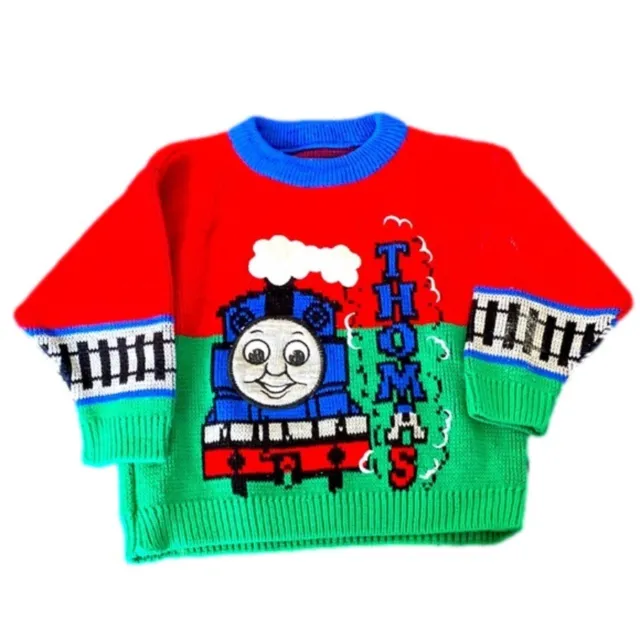 Vintage Thomas the Tank Engine Train  Knit Sweater Size 3T