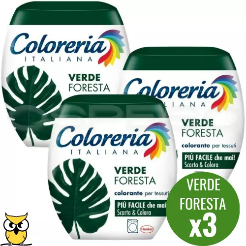COLORERIA ITALIANA VERDE Foresta Colorante Tessuti E Vestiti Lavatrice  350Gr X3 EUR 29,99 - PicClick IT