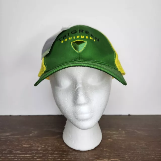 NWT John Deere Tri Green Equipment Green Yellow Mesh Adjustable Cap Hat One Size