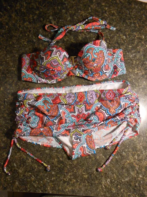 Victoria's Secret Forever Sexy multi-way bandeau paisley 32B XS NEW! bikini set