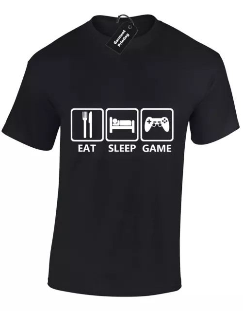 Eat Sleep Game Mens T Shirt Gaming Gamer Gift Idea Top S-5Xl