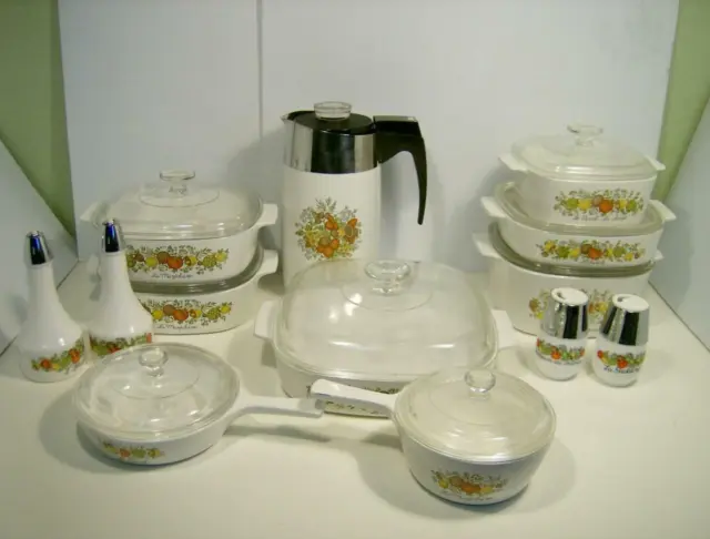 Corning Ware Spice of Life 22 pieces Casserole Set, Skillets, w/Lids, + more