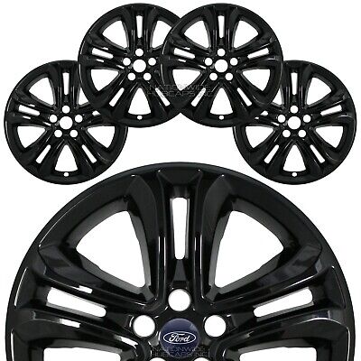 Set of 4 fits Ford Edge SEL 2019 2020 Black 18" Wheel Skins Hub Caps Rim Covers