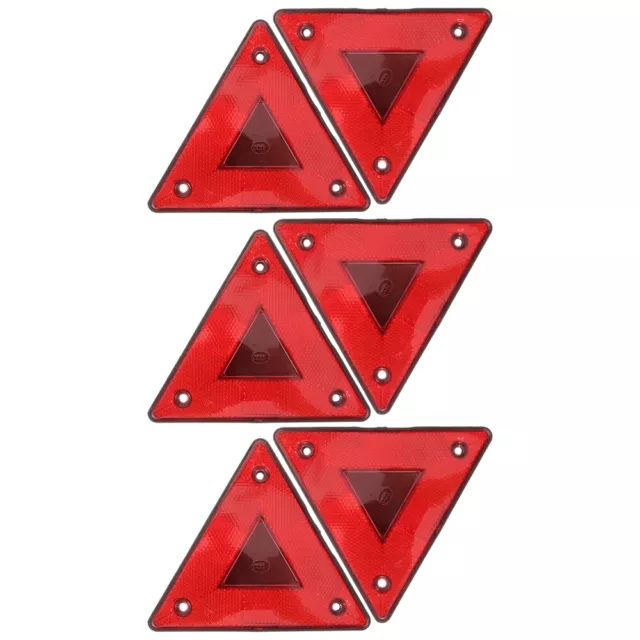 Señal de advertencia reflectora de petrolero de plástico rojo 6 piezas para automóvil de movimiento lento