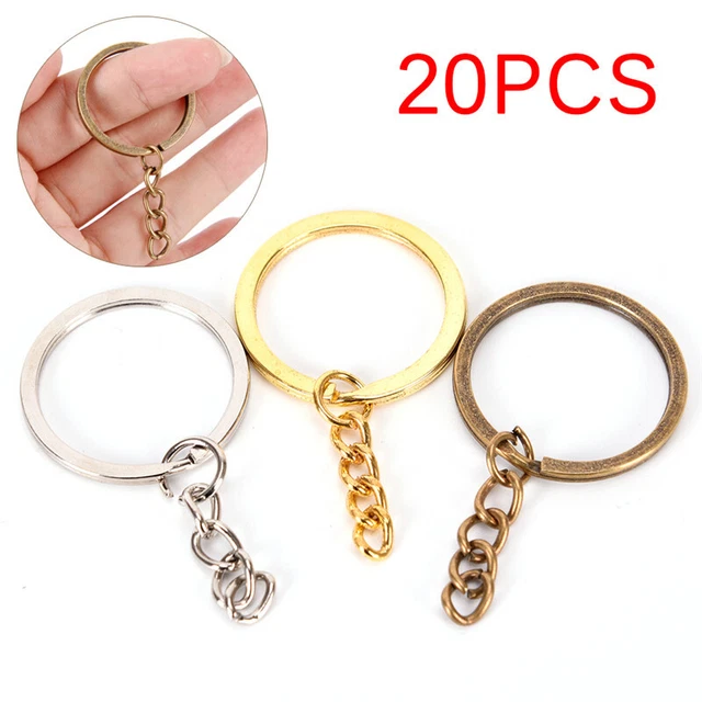 20X DIY Key Rings Key Chain Split Ring Short Chain Key Holder Key Rings 30mm  Sb