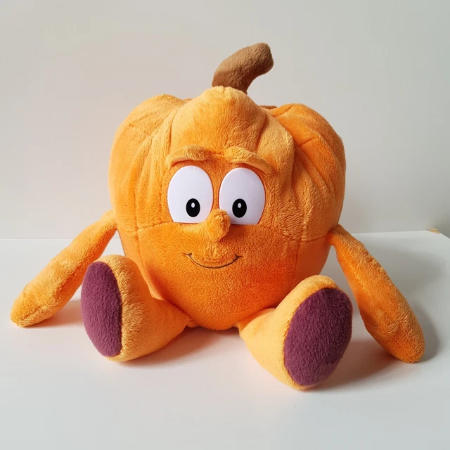 Halloween Kürbis Kuscheltier - Plüsch Mit Schwarzer Katze & Geheimfach