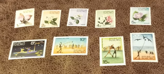 Nauru-Qeii 1973 Pictoria Set Of 9 Unmounted Mint Never Hinged