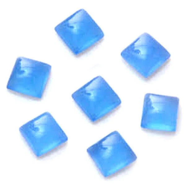 3 Mm Bis 7 Mm Naturblauer Chalcedon, Quadratische Form, Flache Rückseite,...