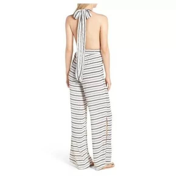 NWT Faithfull The Brand Women's Cannes Jumpsuit Stripes Black White Size XS 3