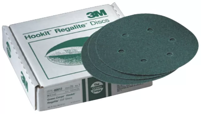 3M Green Corps Hookit Disc Dust Free, 00616, 6 in, 36 grade, 25 d (Case of 125)