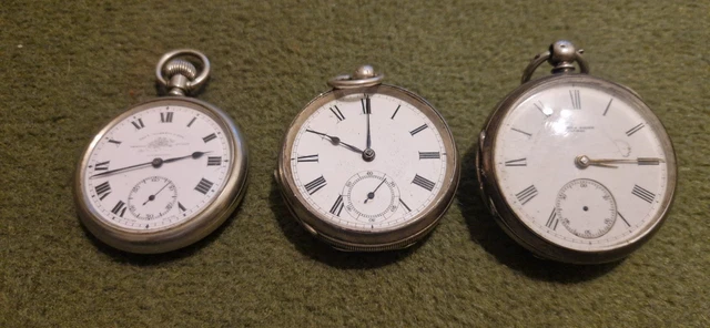 Pocket Watches/Chains/Fobs, Solid Silver, Silver, Antiques  display picture 1