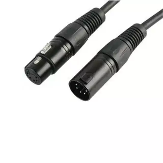 1m PULSE DMX Spiral Shielded 5 Pin Male to Female Cable Lighting Lead DJ Gig