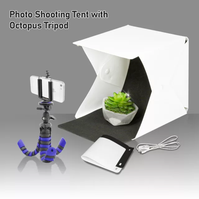 LS Photo Studio Light Tent Folding Softbox with Smart Phone Tripod Photography