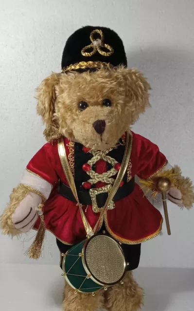 VINTAGE TEDDY TREASURE DRUMMER  16" Tall Doll w Drum Decoration Only Not A Toy