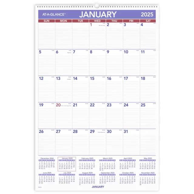 ATAGLANCE 2025 MONTHLY Wall Calendar Large 20 x 30 Monthly Wall