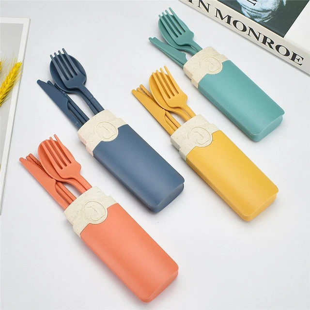 Set posate portatili riutilizzabili scatola set stoviglie cucchiaio forchetta cucchiaio stoviglie