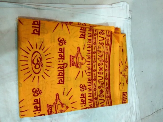 Om Namah Shiva Chadar/Prayer Shawl Made By Pure 100 % Soft Cotton. From Banaras