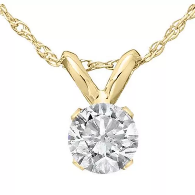 7/8Ct Naturel Diamant Solitaire Pendentif En 14k Blanc Ou or Jaune 18 " Collier