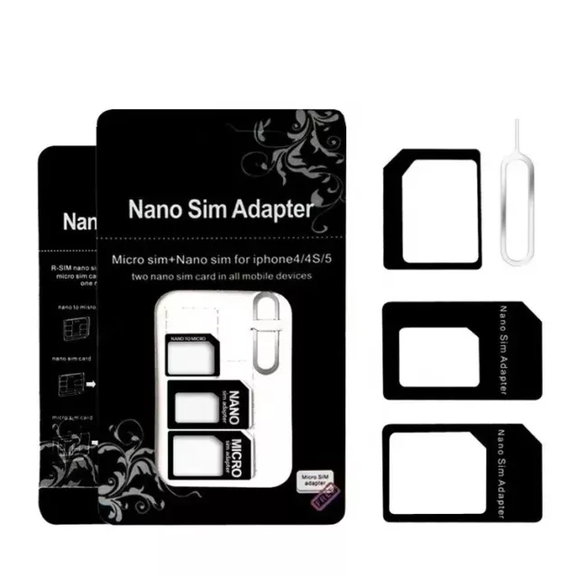 SIM Card Adapter Nano Micro Standard Handy Karten iPhone Samsung Universal